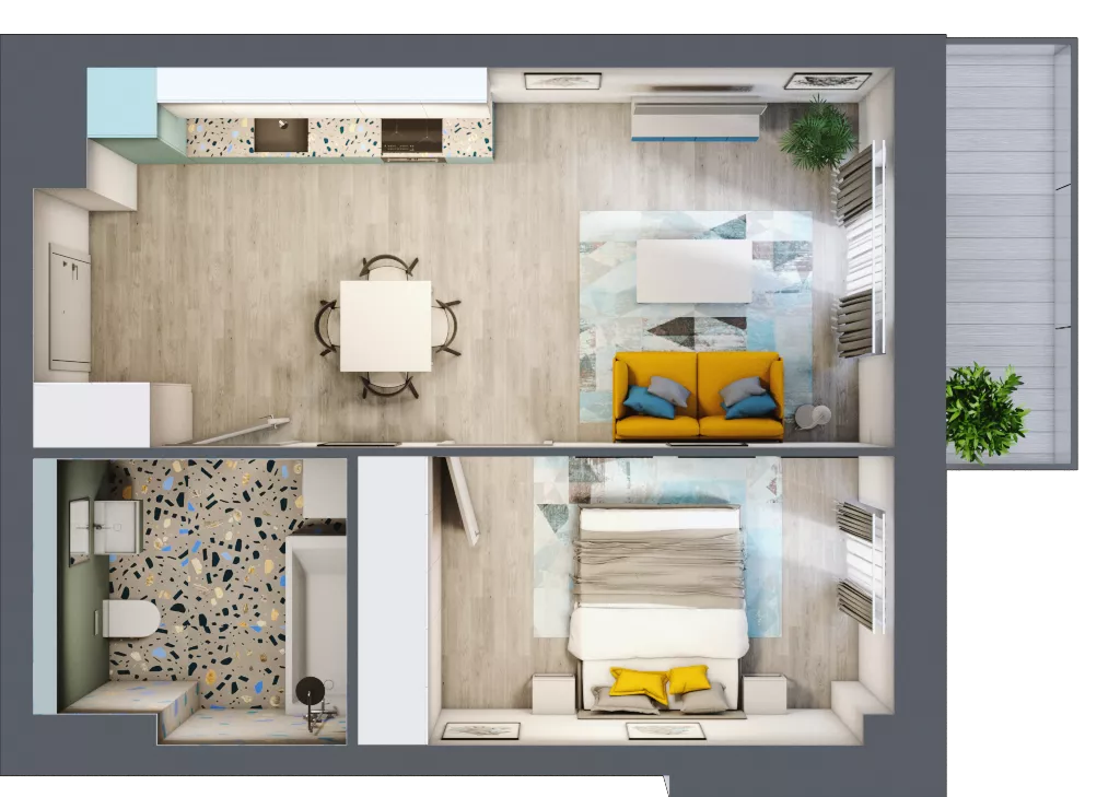 2 pokoje, mieszkanie 41,87 m², piętro 3, oferta nr D.29, Och!Widzew, Łódź, Widzew, ul. Przybyszewskiego 292-300