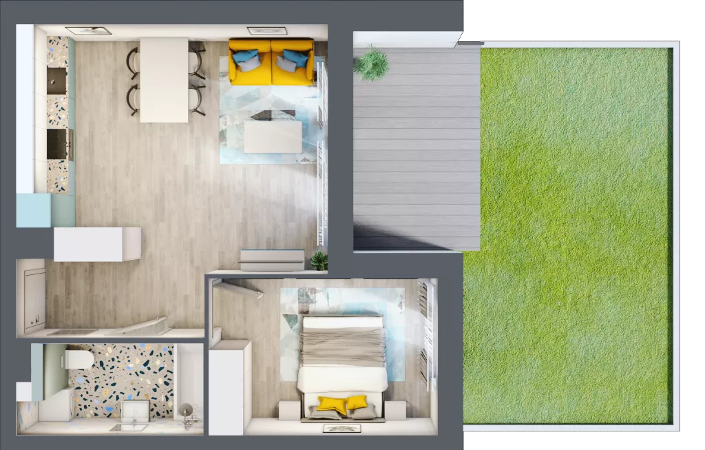 2 pokoje, mieszkanie 43,80 m², parter, oferta nr D.1, Och!Widzew, Łódź, Widzew, ul. Przybyszewskiego 292-300