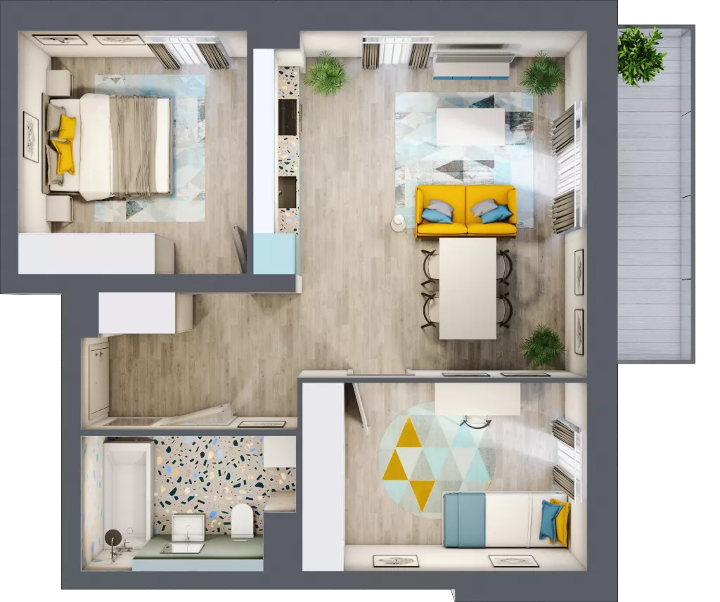 3 pokoje, mieszkanie 59,31 m², piętro 2, oferta nr D.18, Och!Widzew, Łódź, Widzew, ul. Przybyszewskiego 292-300