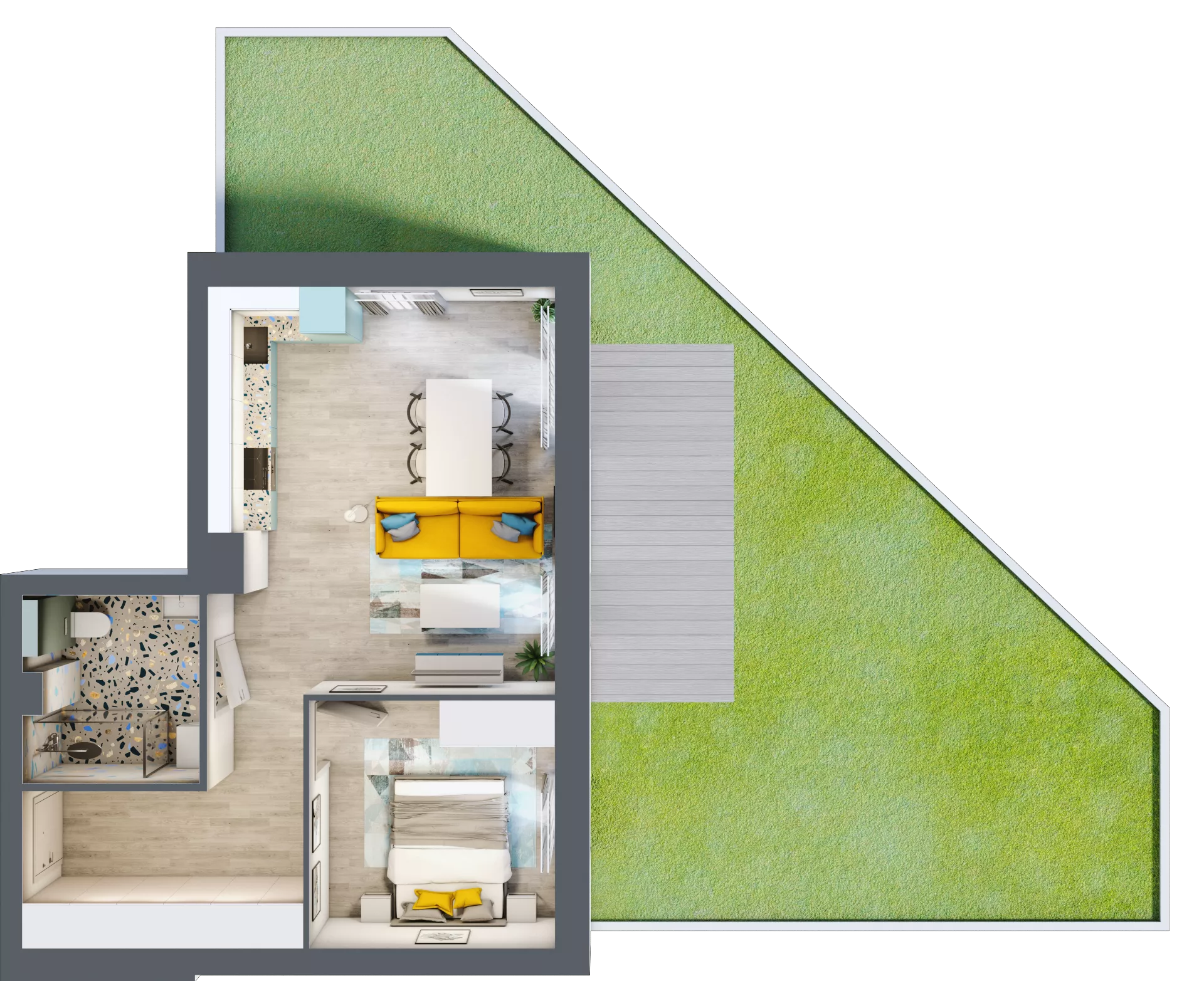 2 pokoje, mieszkanie 48,43 m², parter, oferta nr E.8, Och!Widzew, Łódź, Widzew, ul. Przybyszewskiego 292-300