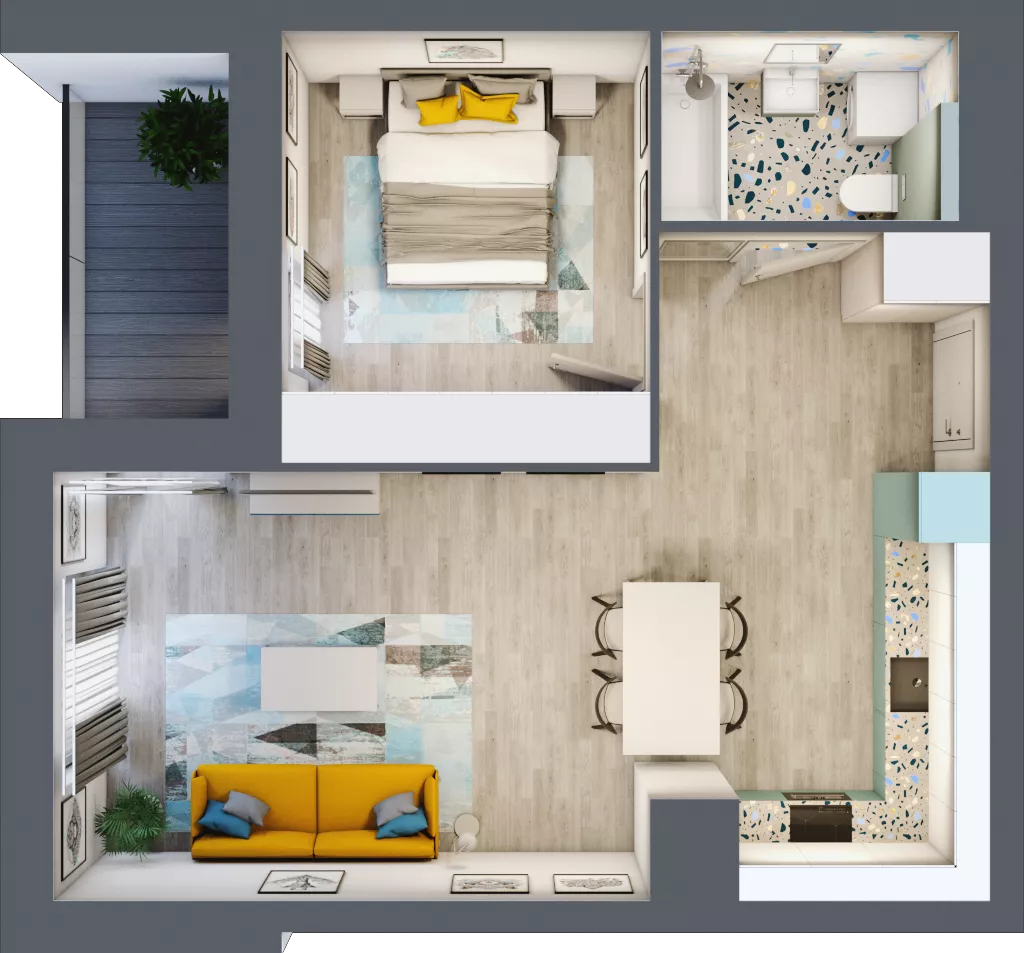 2 pokoje, mieszkanie 49,47 m², piętro 4, oferta nr E.35, Och!Widzew, Łódź, Widzew, ul. Przybyszewskiego 292-300