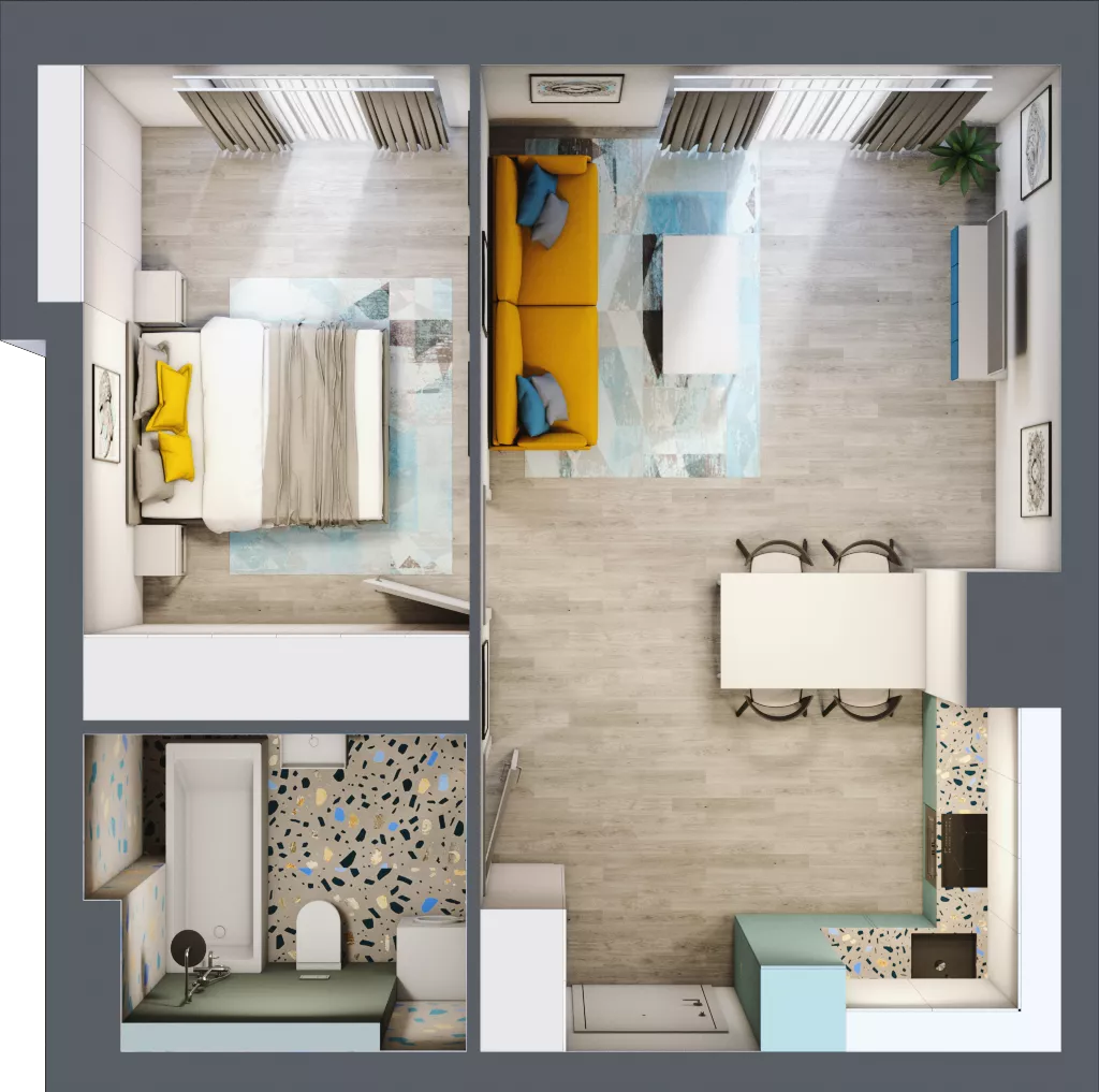 2 pokoje, mieszkanie 46,63 m², piętro 3, oferta nr E.29, Och!Widzew, Łódź, Widzew, ul. Przybyszewskiego 292-300