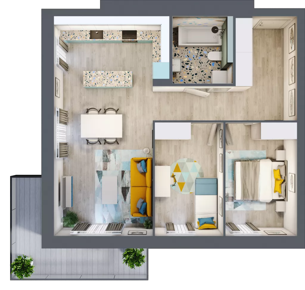3 pokoje, mieszkanie 67,87 m², piętro 3, oferta nr E.28, Och!Widzew, Łódź, Widzew, ul. Przybyszewskiego 292-300