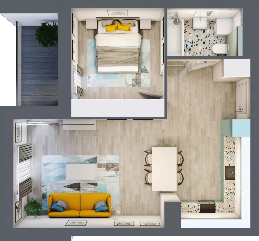 2 pokoje, mieszkanie 49,64 m², piętro 2, oferta nr E.19, Och!Widzew, Łódź, Widzew, ul. Przybyszewskiego 292-300