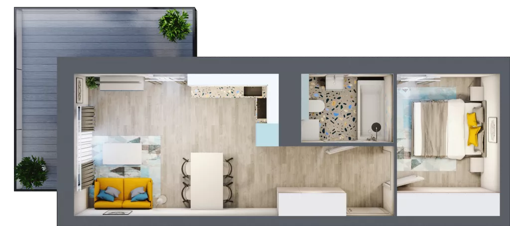 2 pokoje, mieszkanie 40,21 m², piętro 3, oferta nr E.31, Och!Widzew, Łódź, Widzew, ul. Przybyszewskiego 292-300