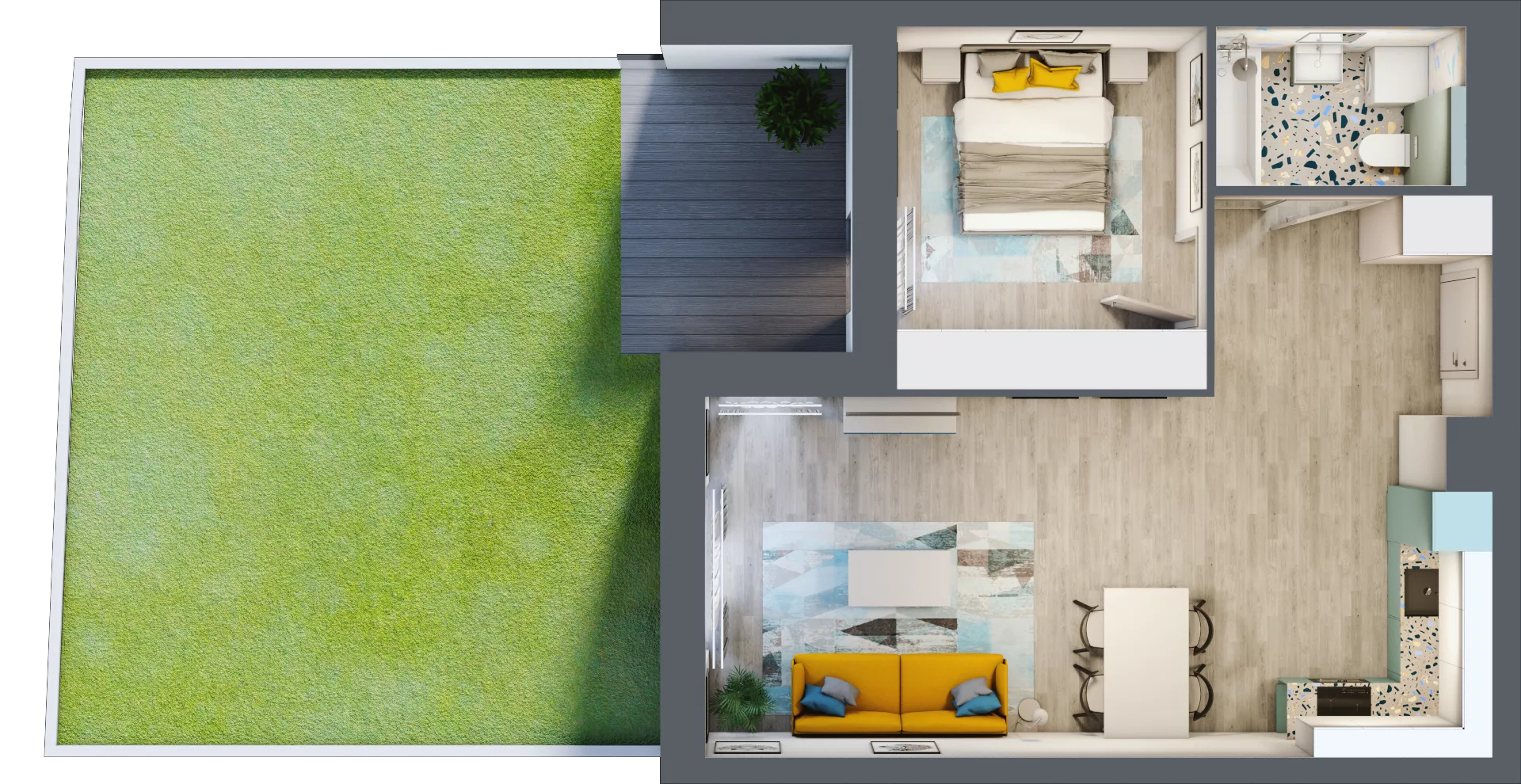 2 pokoje, mieszkanie 49,77 m², parter, oferta nr E.2, Och!Widzew, Łódź, Widzew, ul. Przybyszewskiego 292-300