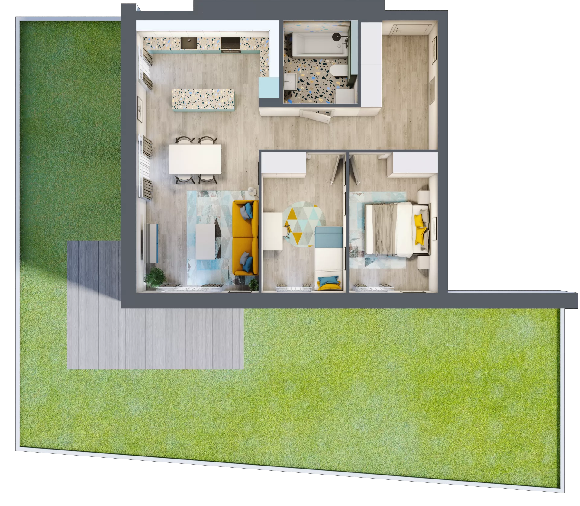 3 pokoje, mieszkanie 67,84 m², parter, oferta nr E.4, Och!Widzew, Łódź, Widzew, ul. Przybyszewskiego 292-300