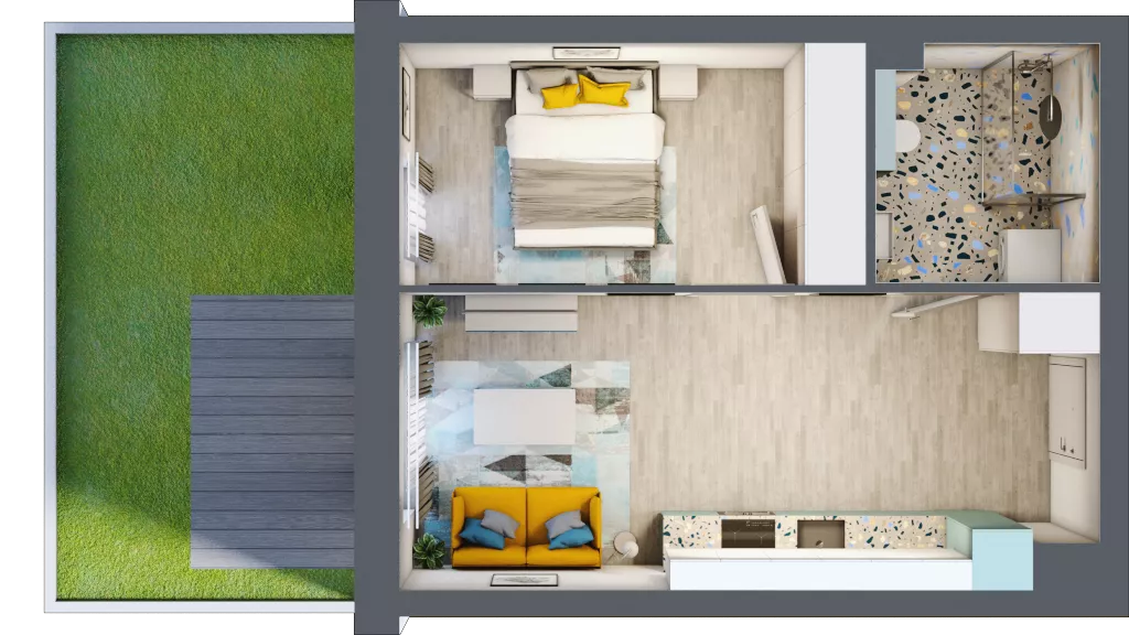 2 pokoje, mieszkanie 36,46 m², parter, oferta nr E.6, Och!Widzew, Łódź, Widzew, ul. Przybyszewskiego 292-300