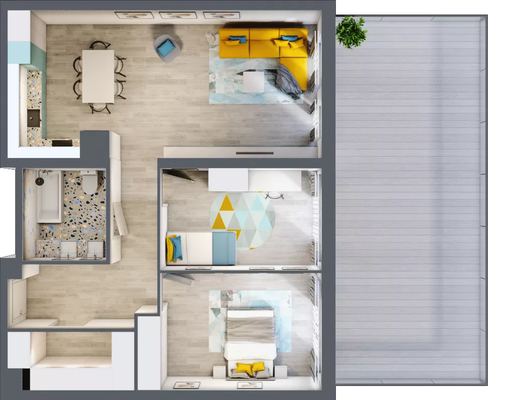3 pokoje, mieszkanie 80,52 m², piętro 1, oferta nr E/M3, Stara Cegielnia etap II, Mielec, ul. Wojsławska 1