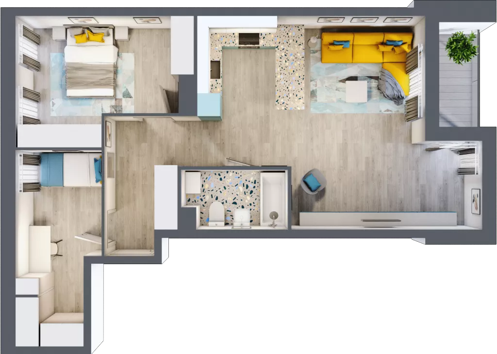3 pokoje, mieszkanie 68,94 m², piętro 2, oferta nr E/M11, Stara Cegielnia etap II, Mielec, ul. Wojsławska 1