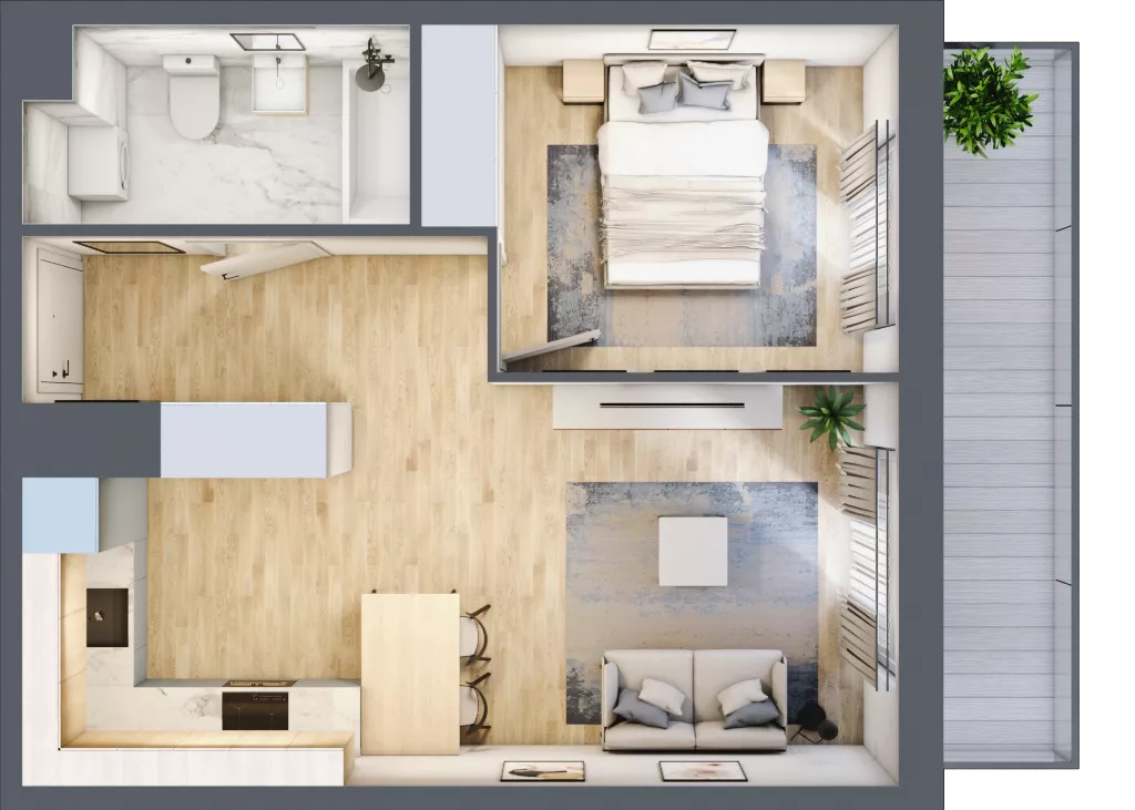 2 pokoje, mieszkanie 40,01 m², piętro 7, oferta nr C/M38/7, Stara Cegielnia etap III, Mielec, ul. Wojsławska 1