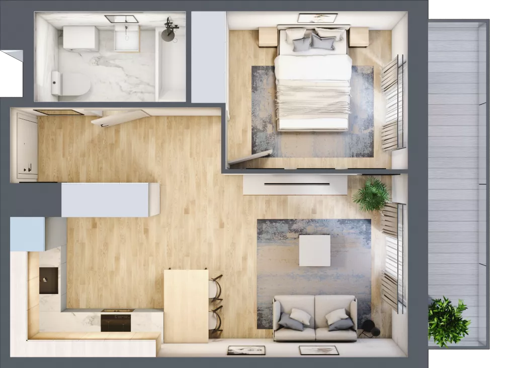 2 pokoje, mieszkanie 39,69 m², piętro 7, oferta nr C/M39/7, Stara Cegielnia etap III, Mielec, ul. Wojsławska 1