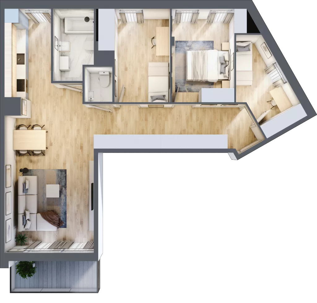 4 pokoje, mieszkanie 84,05 m², piętro 7, oferta nr C/M85/7, Stara Cegielnia etap III, Mielec, ul. Wojsławska 1