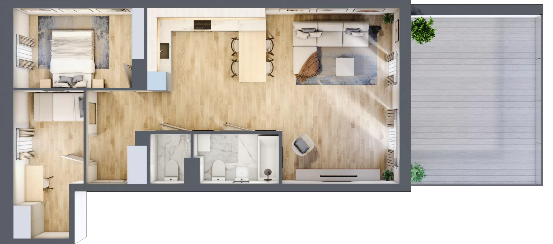 3 pokoje, mieszkanie 68,62 m², piętro 1, oferta nr C/M5/1, Stara Cegielnia etap III, Mielec, ul. Wojsławska 1