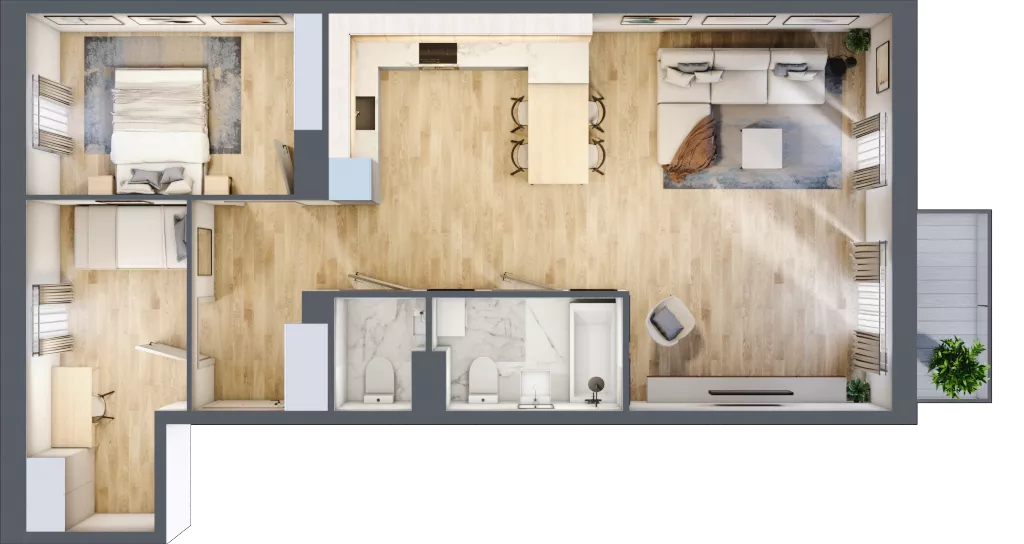 3 pokoje, mieszkanie 69,52 m², piętro 4, oferta nr C/M23/4, Stara Cegielnia etap III, Mielec, ul. Wojsławska 1