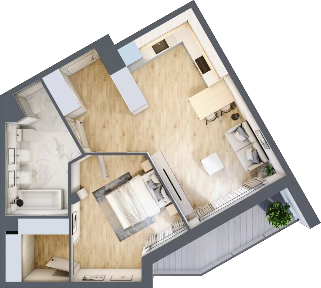 2 pokoje, mieszkanie 48,90 m², piętro 6, oferta nr C/M81/6, Stara Cegielnia etap III, Mielec, ul. Wojsławska 1