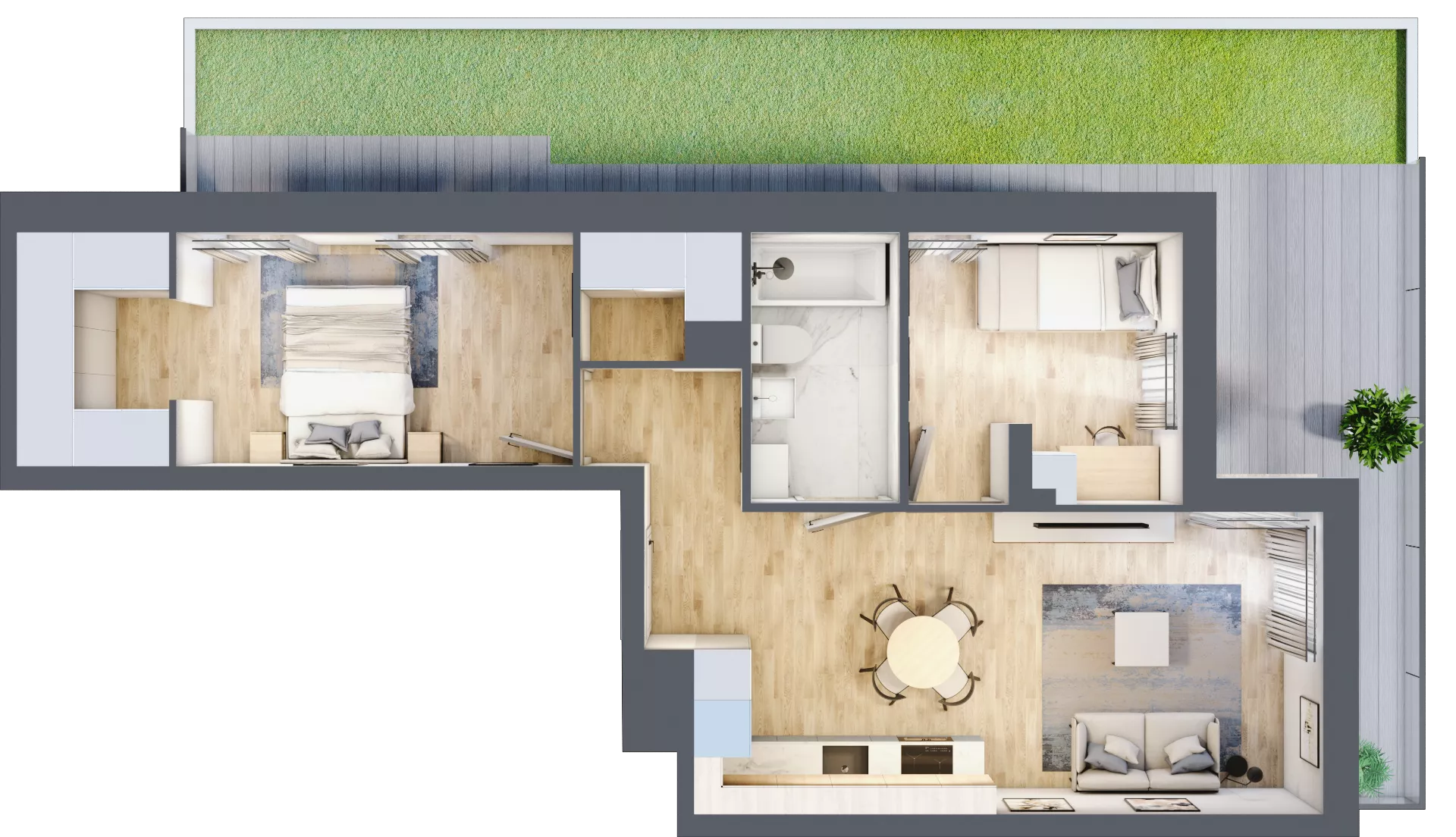 3 pokoje, mieszkanie 52,07 m², parter, oferta nr C/M44/0, Stara Cegielnia etap III, Mielec, ul. Wojsławska 1