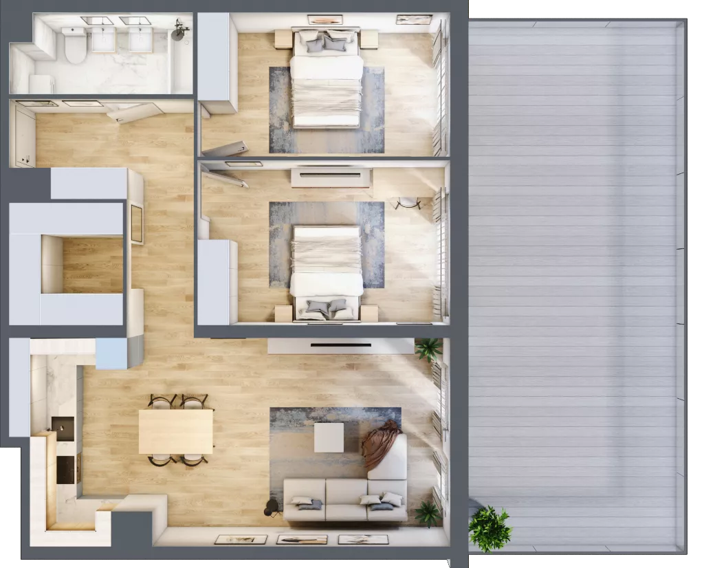 3 pokoje, mieszkanie 80,50 m², piętro 1, oferta nr C/M3/1, Stara Cegielnia etap III, Mielec, ul. Wojsławska 1