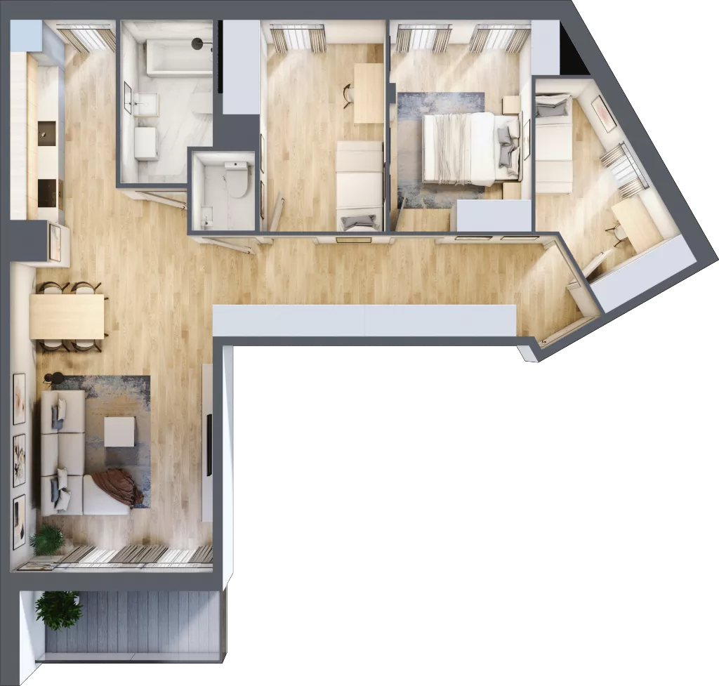 4 pokoje, mieszkanie 84,07 m², piętro 5, oferta nr C/M73/5, Stara Cegielnia etap III, Mielec, ul. Wojsławska 1