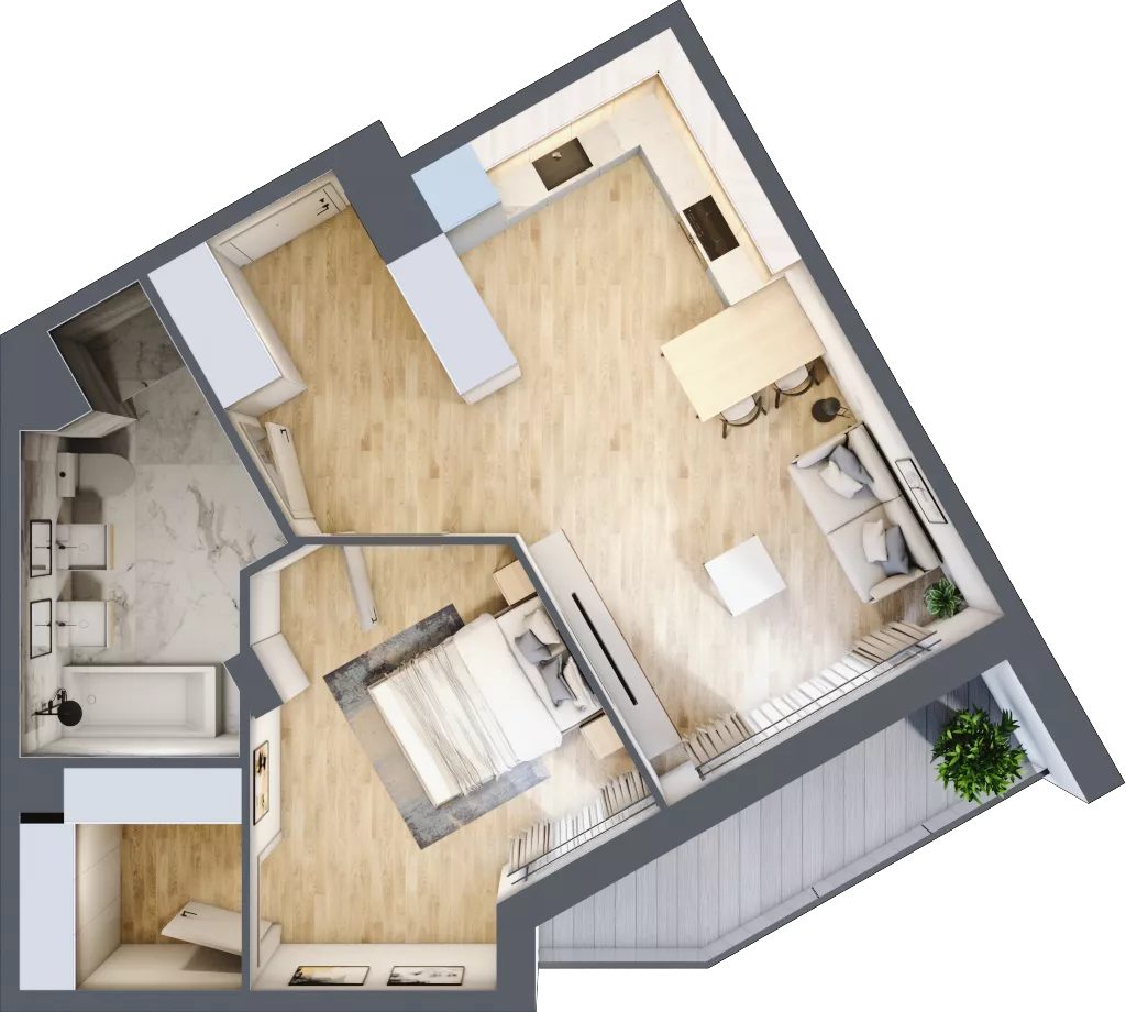 2 pokoje, mieszkanie 48,84 m², piętro 4, oferta nr C/M67/4, Stara Cegielnia etap III, Mielec, ul. Wojsławska 1