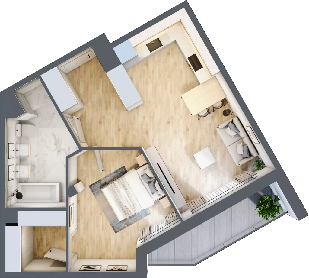 2 pokoje, mieszkanie 48,90 m², piętro 5, oferta nr C/M74/5, Stara Cegielnia etap III, Mielec, ul. Wojsławska 1