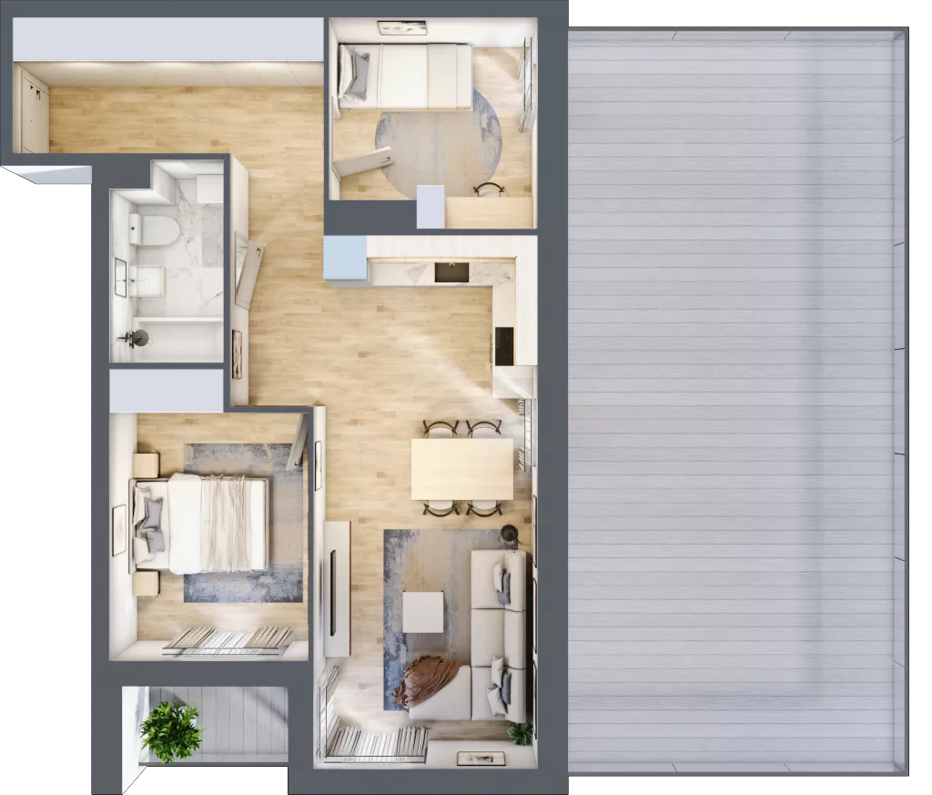 3 pokoje, mieszkanie 57,60 m², piętro 1, oferta nr D/M4/1, Stara Cegielnia etap III, Mielec, ul. Wojsławska 1