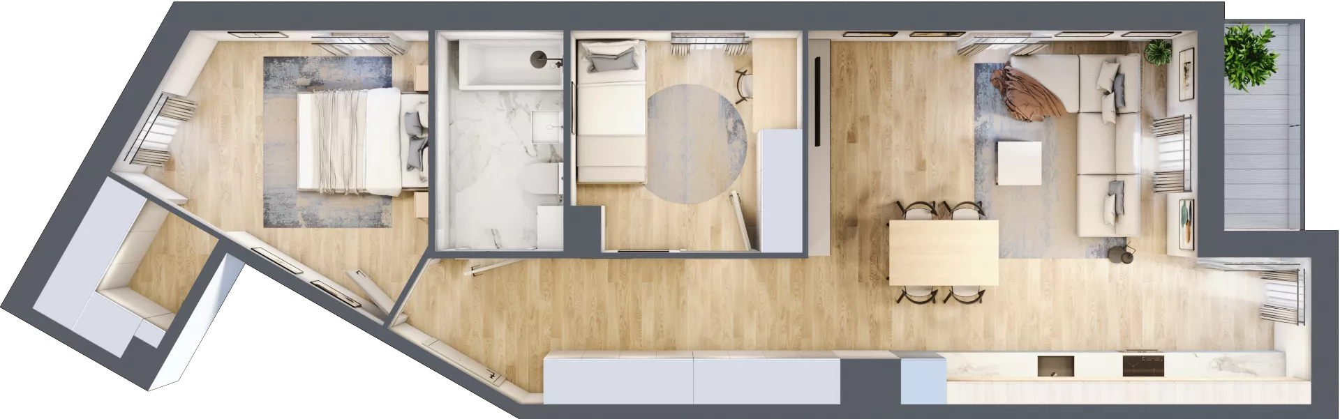 3 pokoje, mieszkanie 64,67 m², piętro 4, oferta nr D/M35/4, Stara Cegielnia etap III, Mielec, ul. Wojsławska 1