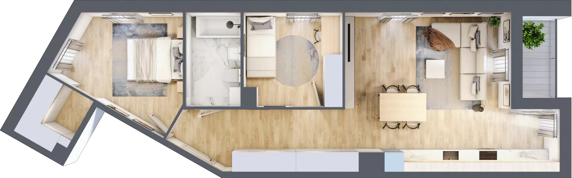3 pokoje, mieszkanie 64,67 m², piętro 5, oferta nr D/M43/5, Stara Cegielnia etap III, Mielec, ul. Wojsławska 1