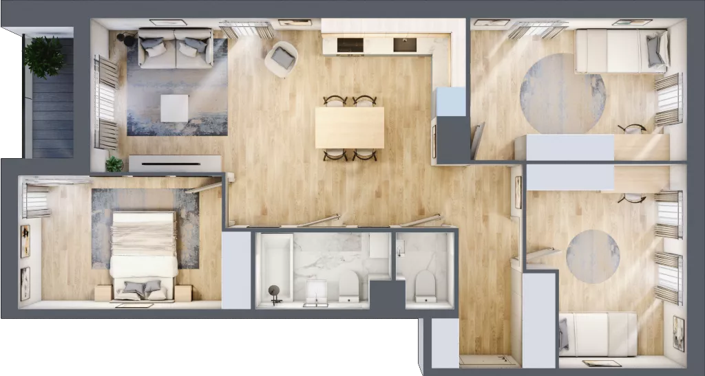 4 pokoje, mieszkanie 80,88 m², piętro 2, oferta nr D/M9/2, Stara Cegielnia etap III, Mielec, ul. Wojsławska 1