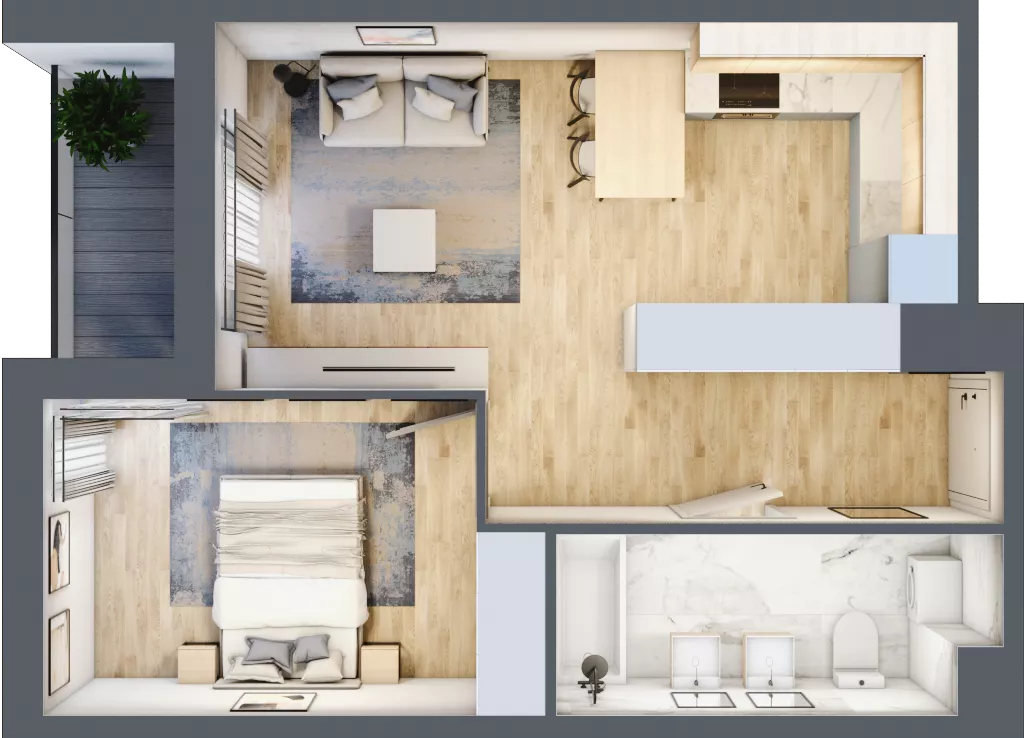 2 pokoje, mieszkanie 42,71 m², piętro 3, oferta nr D/M20/3, Stara Cegielnia etap III, Mielec, ul. Wojsławska 1