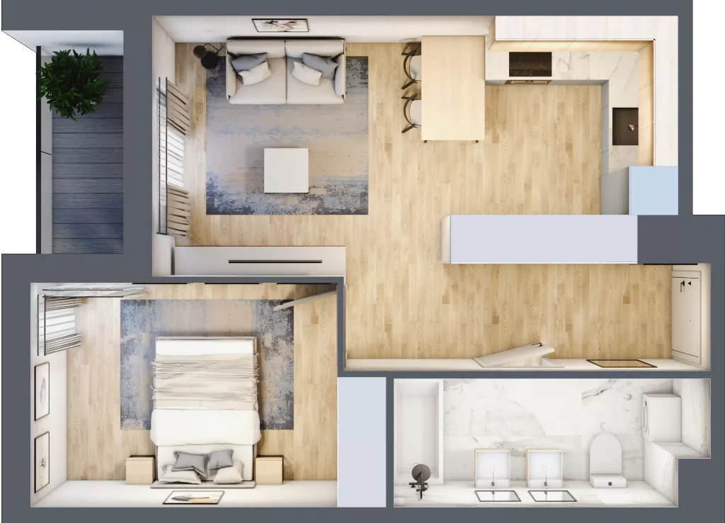2 pokoje, mieszkanie 42,71 m², piętro 2, oferta nr D/M11/2, Stara Cegielnia etap III, Mielec, ul. Wojsławska 1