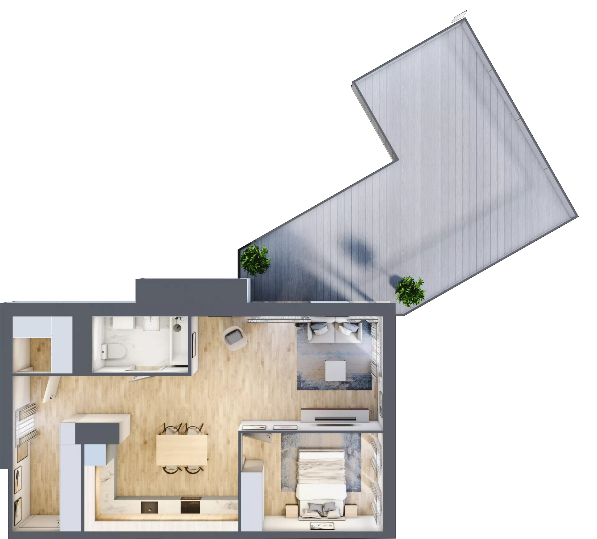 2 pokoje, mieszkanie 59,55 m², piętro 6, oferta nr D/M49/6, Stara Cegielnia etap III, Mielec, ul. Wojsławska 1