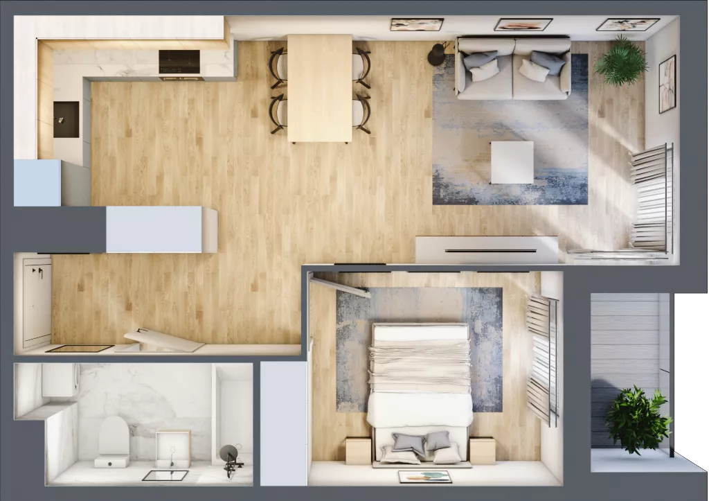 2 pokoje, mieszkanie 45,25 m², piętro 5, oferta nr D/M39/5, Stara Cegielnia etap III, Mielec, ul. Wojsławska 1
