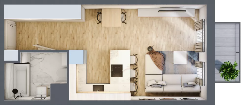 1 pokój, mieszkanie 33,36 m², piętro 3, oferta nr D/M23/3, Stara Cegielnia etap III, Mielec, ul. Wojsławska 1