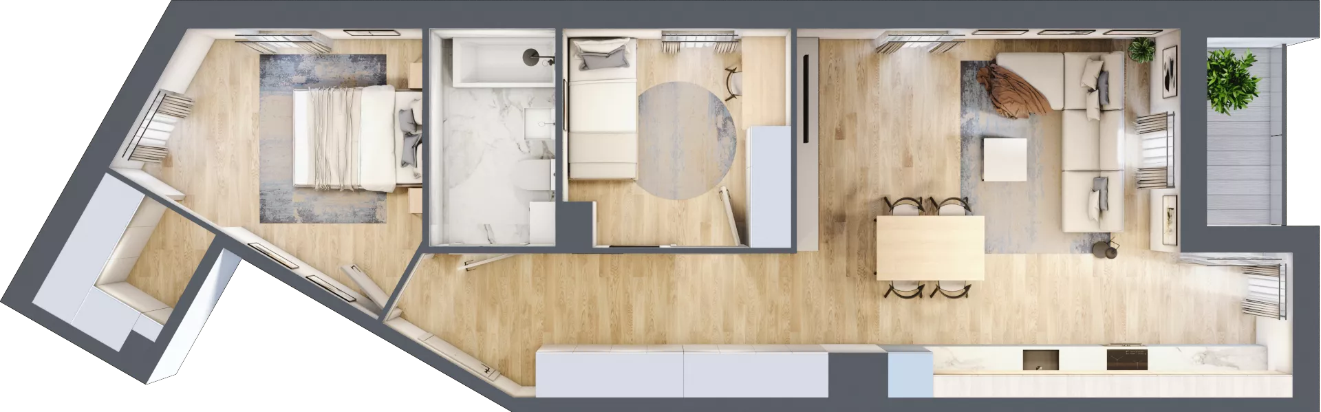 3 pokoje, mieszkanie 64,71 m², piętro 3, oferta nr D/M26/3, Stara Cegielnia etap III, Mielec, ul. Wojsławska 1