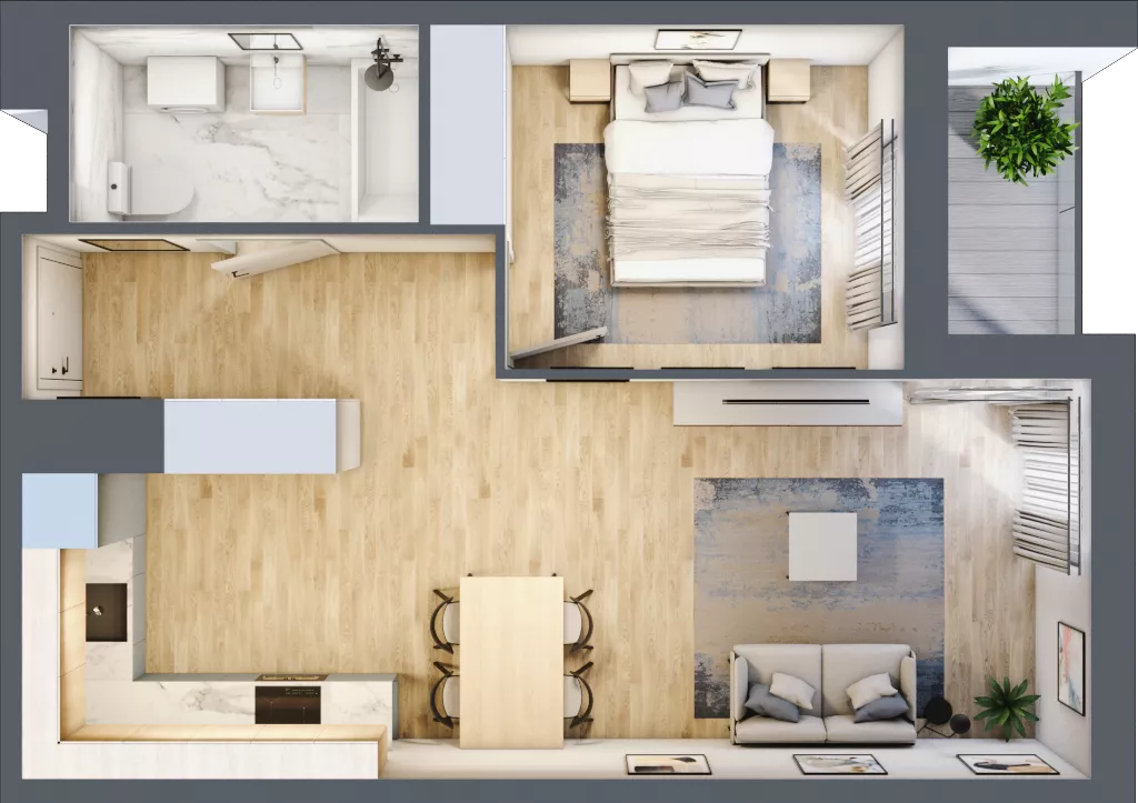 2 pokoje, mieszkanie 45,00 m², piętro 2, oferta nr D/M15/2, Stara Cegielnia etap III, Mielec, ul. Wojsławska 1