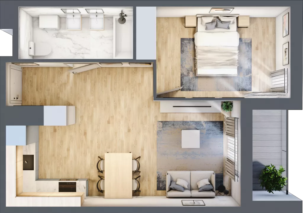 2 pokoje, mieszkanie 44,32 m², piętro 5, oferta nr D/M41/5, Stara Cegielnia etap III, Mielec, ul. Wojsławska 1
