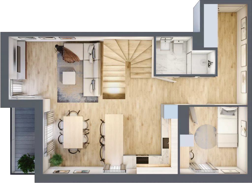 4 pokoje, mieszkanie 89,17 m², piętro 6, oferta nr D/M46/6, Stara Cegielnia etap III, Mielec, ul. Wojsławska 1