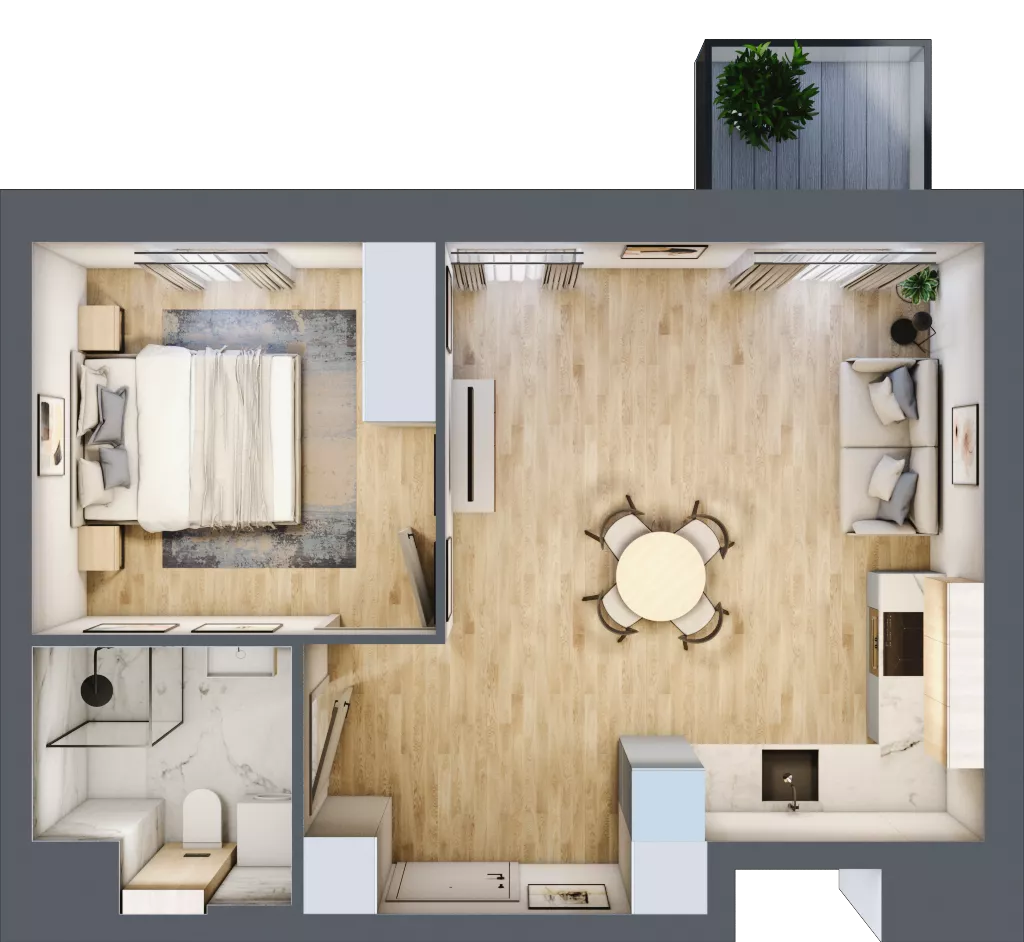 2 pokoje, mieszkanie 40,52 m², piętro 1, oferta nr A.M006, Oh! Praga, Warszawa, Praga Północ, Szmulki, ul. Białostocka 5D