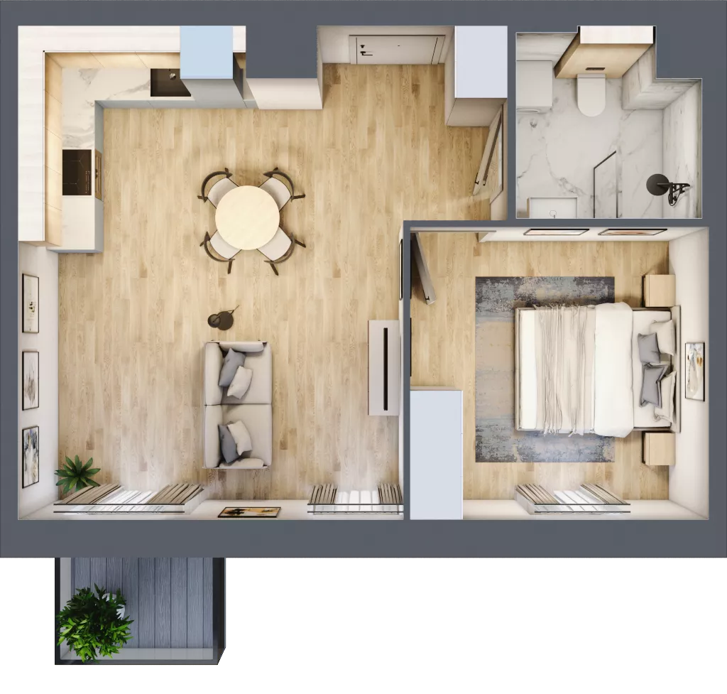 2 pokoje, mieszkanie 42,67 m², piętro 1, oferta nr A.M010, Oh! Praga, Warszawa, Praga Północ, Szmulki, ul. Białostocka 5D