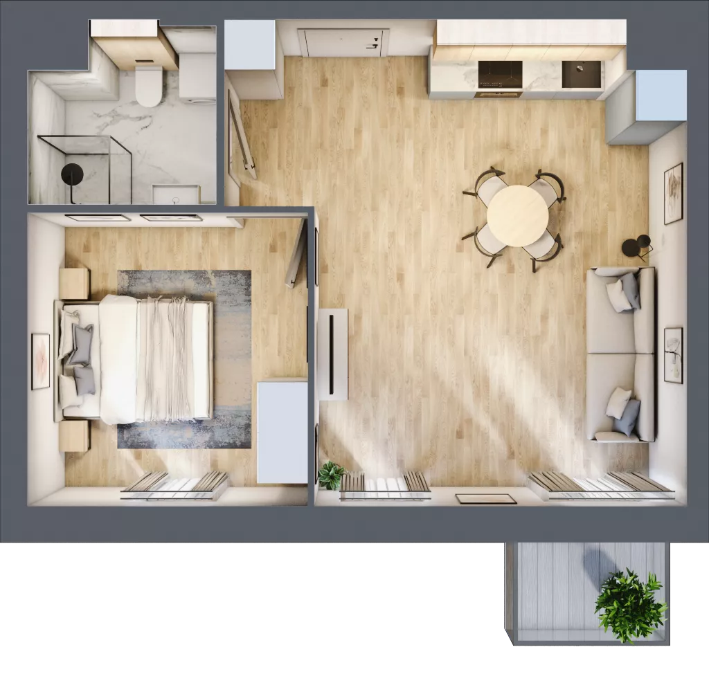 2 pokoje, mieszkanie 43,60 m², piętro 1, oferta nr A.M016, Oh! Praga, Warszawa, Praga Północ, Szmulki, ul. Białostocka 5D