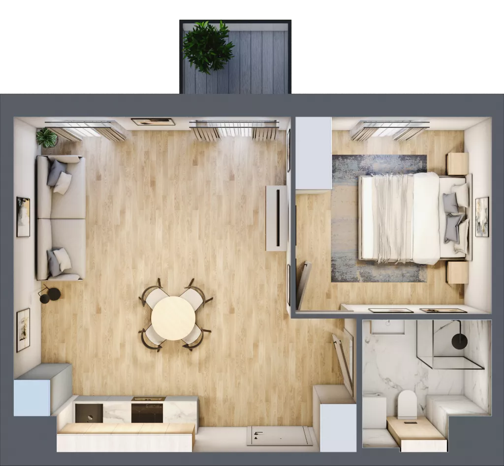 2 pokoje, mieszkanie 42,58 m², piętro 2, oferta nr B.M052, Oh! Praga, Warszawa, Praga Północ, Szmulki, ul. Białostocka 5D