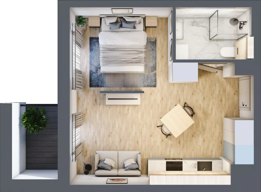 1 pokój, mieszkanie 31,43 m², piętro 3, oferta nr A.M061, Oh! Praga, Warszawa, Praga Północ, Szmulki, ul. Białostocka 5D