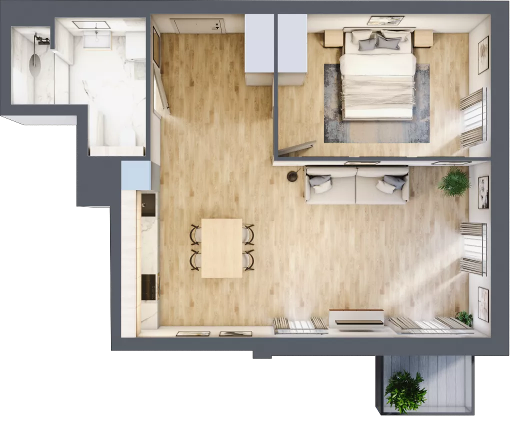 2 pokoje, mieszkanie 54,34 m², piętro 5, oferta nr B.M121, Oh! Praga, Warszawa, Praga Północ, Szmulki, ul. Białostocka 5D