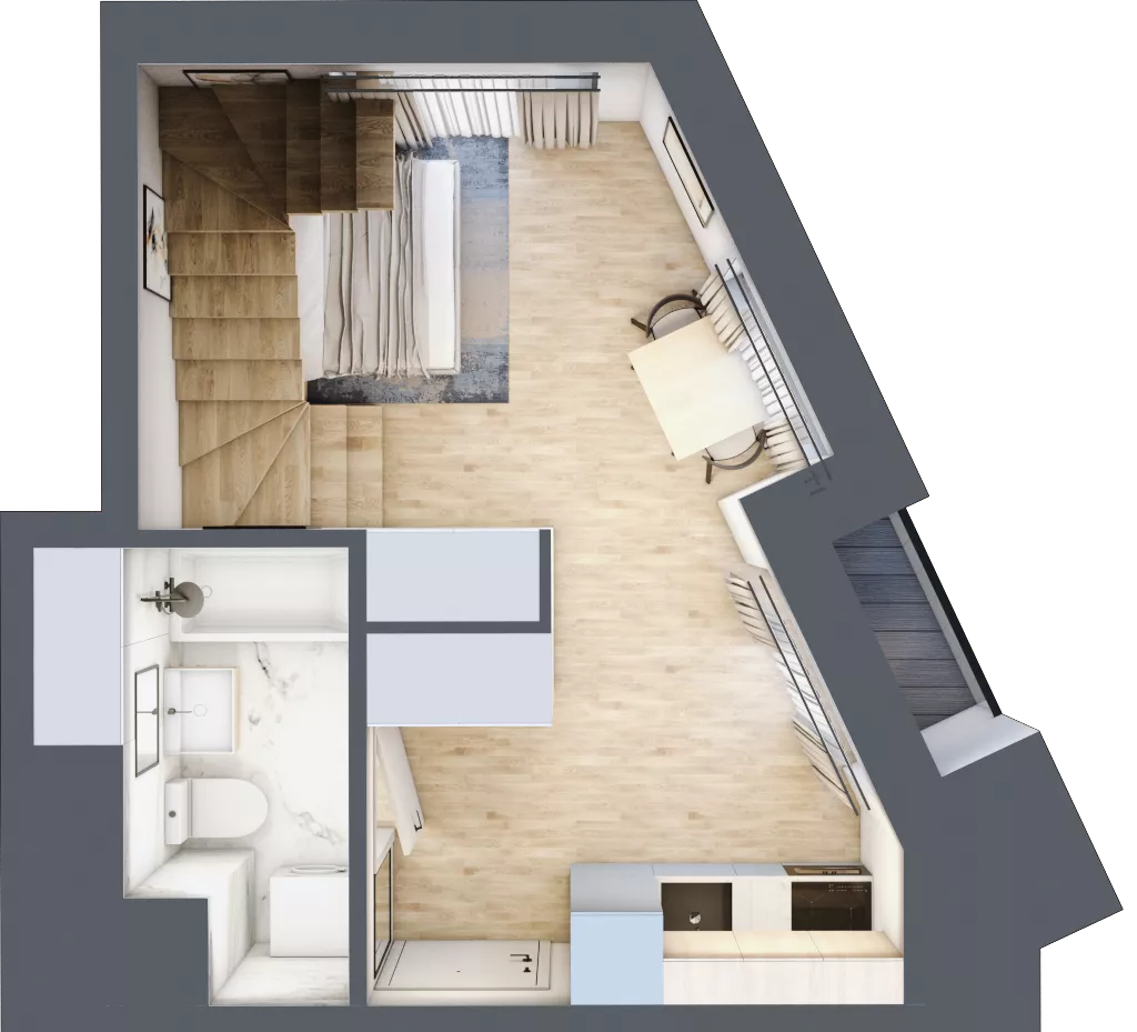 2 pokoje, mieszkanie 50,39 m², piętro 12, oferta nr M1201, SeaBreeze, Świnoujście, Osiedle Matejki, ul. Jana Matejki 41
