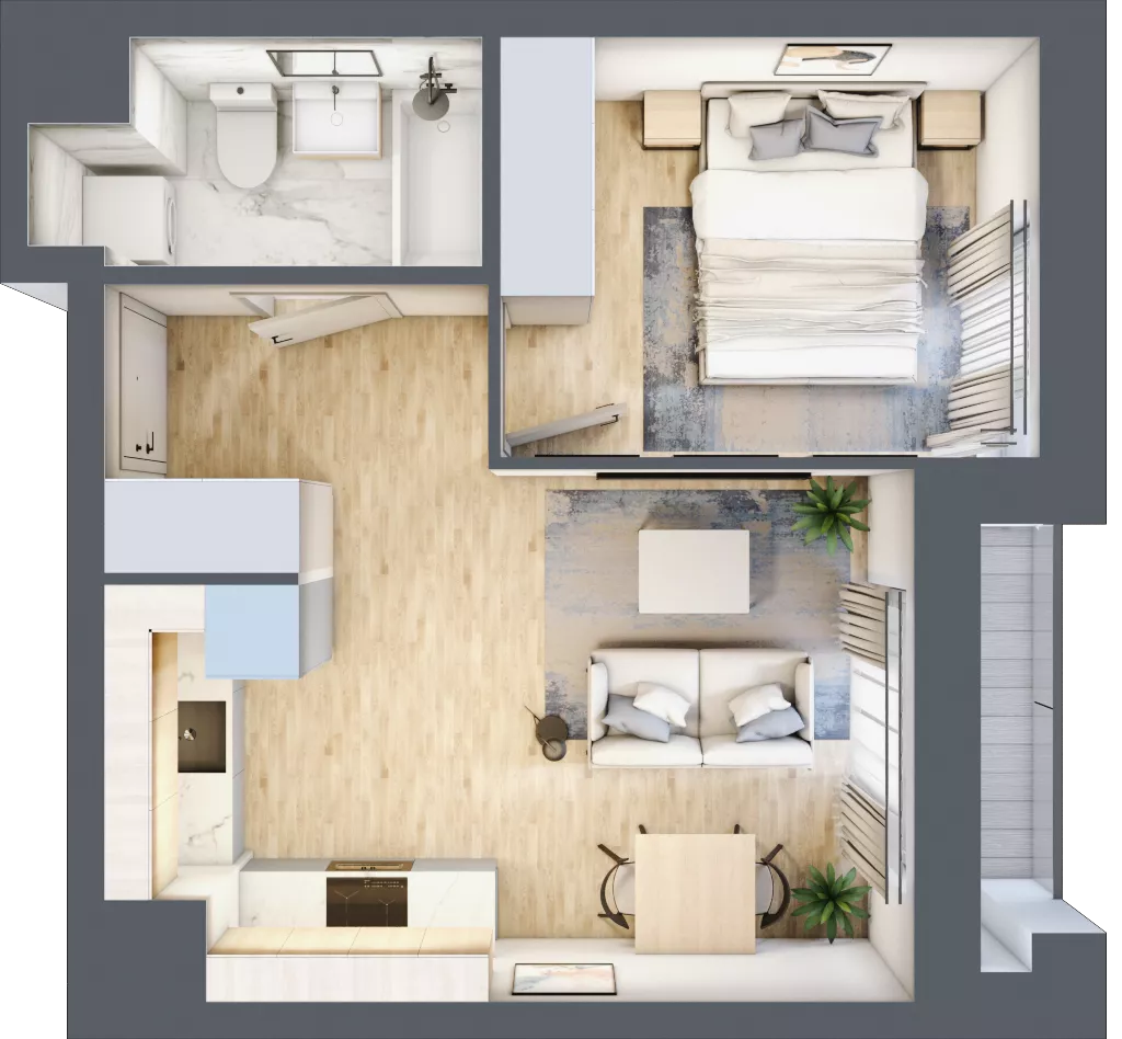 2 pokoje, mieszkanie 32,34 m², piętro 1, oferta nr M112, SeaBreeze, Świnoujście, Osiedle Matejki, ul. Jana Matejki 41