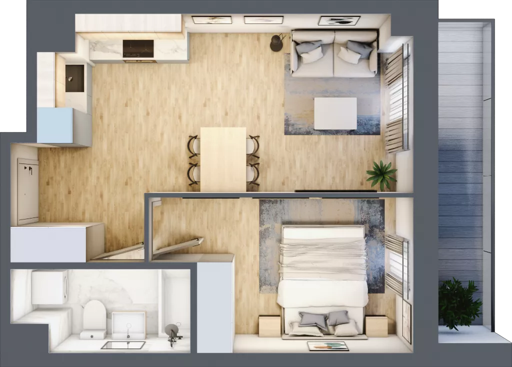 2 pokoje, mieszkanie 35,84 m², piętro 7, oferta nr M707, SeaBreeze, Świnoujście, Osiedle Matejki, ul. Jana Matejki 41