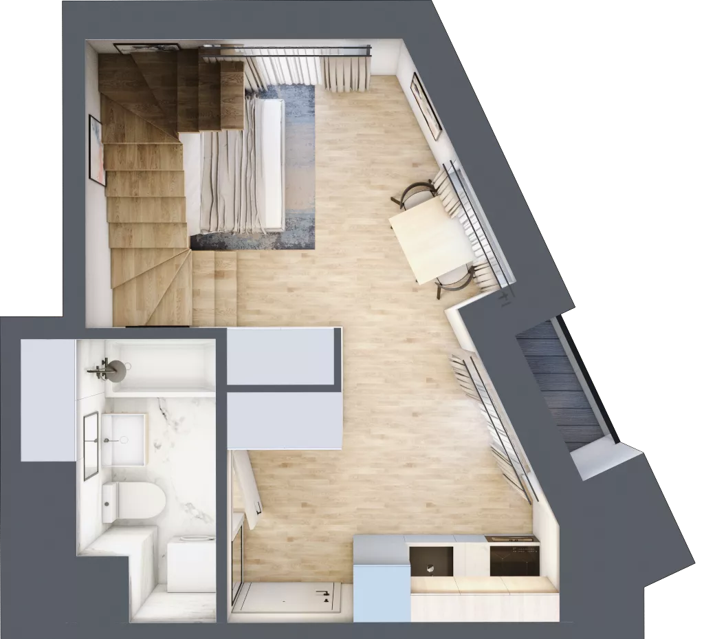 2 pokoje, mieszkanie 50,39 m², piętro 10, oferta nr M1001, SeaBreeze, Świnoujście, Osiedle Matejki, ul. Jana Matejki 41