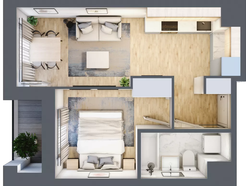 2 pokoje, mieszkanie 31,76 m², piętro 2, oferta nr M204, SeaBreeze, Świnoujście, Osiedle Matejki, ul. Jana Matejki 41