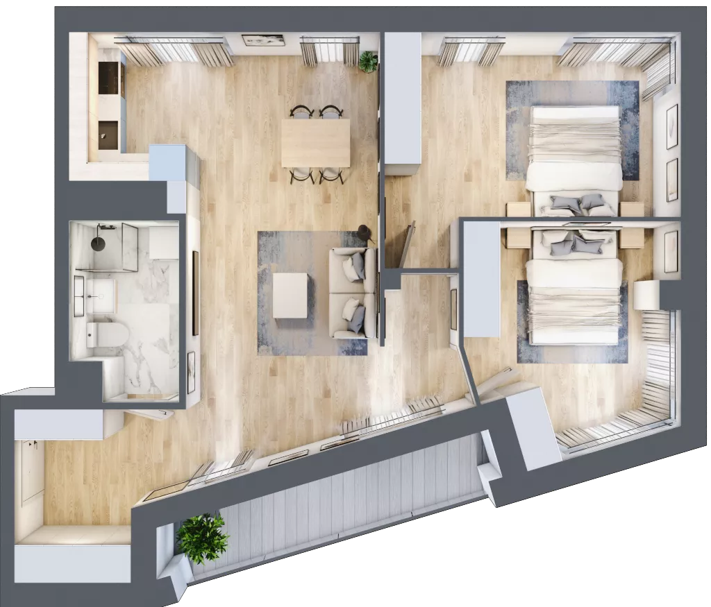 3 pokoje, mieszkanie 69,48 m², piętro 2, oferta nr M211, SeaBreeze, Świnoujście, Osiedle Matejki, ul. Jana Matejki 41